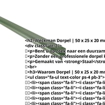 Dorpel | 50 x 25 x 20 mm | 100° | Staal 0,50 mm | 25 µm Polyester | 6002 - Loofgroen #2