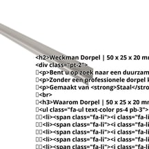 Dorpel | 50 x 25 x 20 mm | 100° | Staal 0,50 mm | 25 µm Polyester | 7035 - Lichtgrijs #2