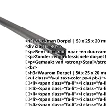 Dorpel | 50 x 25 x 20 mm | 100° | Staal 0,50 mm | 25 µm Polyester | 7016 - Antracietgrijs #2