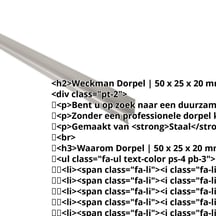 Dorpel | 50 x 25 x 20 mm | 100° | Staal 0,50 mm | 25 µm Polyester | 9002 - Grijswit #2