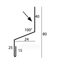 Dorpel | Typ 1 | 40 x 24 x 25 x 2000 mm | Staal 0,50 mm | 25 µm Polyester | 6011 - Resedagroen #3