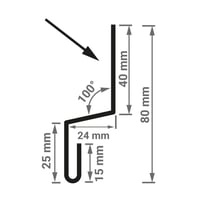 Dorpel | Typ 1 | 40 x 24 x 25 x 2000 mm | Staal 0,75 mm | 25 µm Polyester | 6011 - Resedagroen #3