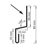 Dorpel | Typ 1 | 40 x 24 x 25 x 2000 mm | Staal 0,75 mm | 25 µm Polyester | 9007 - Grijs aluminiumkleurig #3