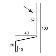 Dorpel | Typ 2 | 67 x 40 x 20 x 2000 mm | Staal 0,50 mm | 25 µm Polyester | 9005 - Gitzwart #3
