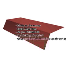 Druiplijst | 125 x 70 x 2000 mm | Staal 0,50 mm | 50 µm PURMAT® | 028 - Kersrood #2