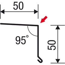 Druiplijst | 5 x 5 cm | 95° | Staal 0,63 mm | 25 µm Polyester | 8012 - Roodbruin #5