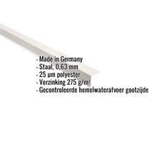 Druiplijst | 5 x 5 cm | 95° | Staal 0,63 mm | 25 µm Polyester | 9010 - Zuiverwit #2