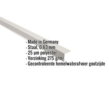 Druiplijst | 5 x 5 cm | 95° | Staal 0,63 mm | 25 µm Polyester | 9002 - Grijswit #2