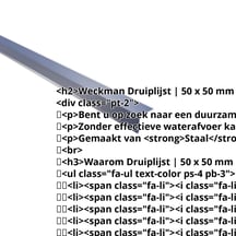 Druiplijst | 50 x 50 mm | 100° | Staal 0,50 mm | 25 µm Polyester | 5010 - Gentiaanblauw #2
