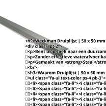 Druiplijst | 50 x 50 mm | 100° | Staal 0,50 mm | 25 µm Polyester | 6020 - Chroomoxydegroen #2