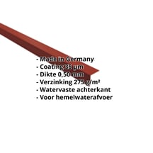 Druiplijst | 50 x 50 mm | 100° | Staal 0,50 mm | 35 µm Mattpolyester | 29 - Rood #2