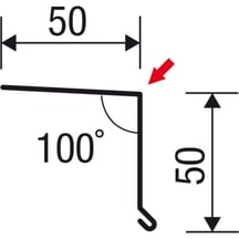 Druiplijst | 50 x 50 mm | 100° | Staal 0,50 mm | 60 µm TTHD | 6012 - Roodbruin #5