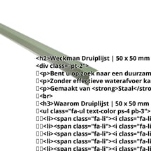 Druiplijst | 50 x 50 mm | 95° | Staal 0,50 mm | 25 µm Polyester | 6011 - Resedagroen #2