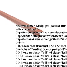 Druiplijst | 50 x 50 mm | 95° | Staal 0,50 mm | 25 µm Polyester | 8011 - Notenbruin #2