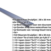 Druiplijst | 80 x 30 mm | 100° | Staal 0,50 mm | 25 µm Polyester | 5010 - Gentiaanblauw #2