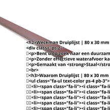 Druiplijst | 80 x 30 mm | 95° | Staal 0,50 mm | 25 µm Polyester | 3005 - Wijnrood #2