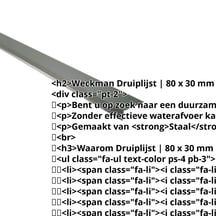 Druiplijst | 80 x 30 mm | 95° | Staal 0,50 mm | 25 µm Polyester | 6020 - Chroomoxydegroen #2