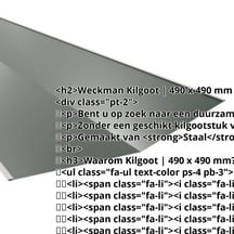Kilgoot | 490 x 490 mm | Staal 0,50 mm | 25 µm Polyester | 6020 - Chroomoxydegroen #2
