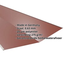 Kilgoot | 490 x 490 x 2000 mm | Staal 0,63 mm | 25 µm Polyester | 8012 - Roodbruin #2