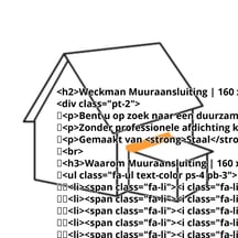 Muuraansluiting | 160 x 115 mm | 95° | Staal 0,50 mm | 25 µm Polyester | 8014 - Sepiabruin #2