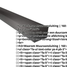 Muuraansluiting | 160 x 115 mm | 95° | Staal 0,50 mm | 25 µm Polyester | 9005 - Gitzwart #2