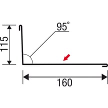 Muuraansluiting | 160 x 115 mm | 95° | Staal 0,75 mm | 60 µm Puramid | 9002 - Grijswit #5