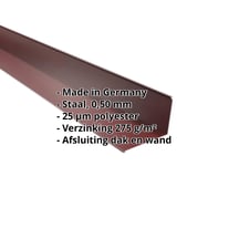 Muuraansluiting | 220 x 150 mm | 95° | Staal 0,50 mm | 25 µm Polyester | 3005 - Wijnrood #2