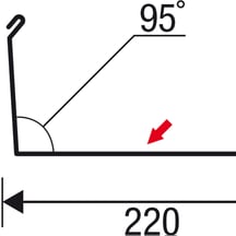 Muuraansluiting | 220 x 150 mm | 95° | Staal 0,50 mm | 25 µm Polyester | 5010 - Gentiaanblauw #5