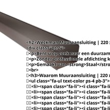 Muuraansluiting | 220 x 150 mm | 95° | Staal 0,50 mm | 25 µm Polyester | 8014 - Sepiabruin #2