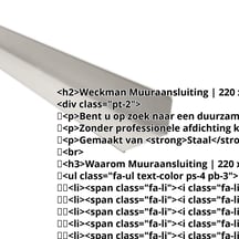 Muuraansluiting | 220 x 150 mm | 95° | Staal 0,50 mm | 25 µm Polyester | 9002 - Grijswit #2