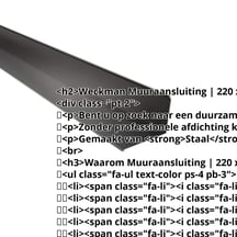Muuraansluiting | 220 x 150 mm | 95° | Staal 0,50 mm | 25 µm Polyester | 9005 - Gitzwart #2