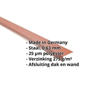 Muuraansluiting | 220 x 150 mm | 95° | Staal 0,63 mm | 25 µm Polyester | 8004 - Koperbruin #2