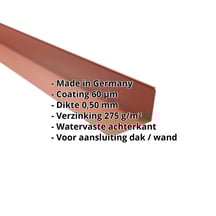 Muuraansluiting | 220 x 150 mm | 95° | Staal 0,50 mm | 60 µm Puramid | 8004 - Koperbruin #2