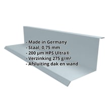 Muuraansluiting | Typ 1 | 100 x 110 x 2000 mm | 90° | Staal 0,63 mm | 200 µm HPS Ultra® | 7040 - Venstergrijs #2