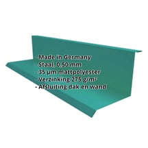 Muuraansluiting | Typ 1 | 100 x 110 x 2000 mm | 90° | Staal 0,50 mm | 35 µm mattpolyester | 6005 - Mosgroen #2