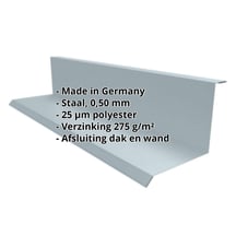 Muuraansluiting | Typ 1 | 100 x 110 x 2000 mm | 90° | Staal 0,50 mm | 25 µm Polyester | 7000 - Pelsgrijs #2