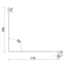 Muuraansluiting | Typ 2 | 100 x 110 x 2000 mm | 90° | Staal 0,50 mm | 25 µm Polyester | 8004 - Koperbruin #3