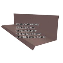 Muuraansluiting | Typ 2 | 100 x 110 x 2000 mm | 90° | Staal 0,75 mm | 25 µm Polyester | 8017 - Chocoladebruin #2
