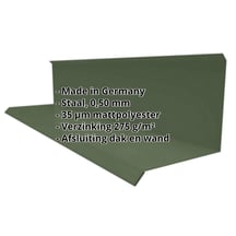 Muuraansluiting | Typ 3 | 100 x 110 x 2000 mm | 90° | Staal 0,50 mm | 35 µm mattpolyester | 011 - Groen #2