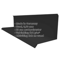 Muuraansluiting | Typ 3 | 100 x 110 x 2000 mm | 90° | Staal 0,50 mm | 35 µm mattpolyester | 033 - Zwart #2