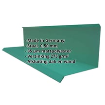 Muuraansluiting | Typ 3 | 100 x 110 x 2000 mm | 90° | Staal 0,50 mm | 35 µm mattpolyester | 6005 - Mosgroen #2