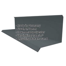 Muuraansluiting | Typ 3 | 100 x 110 x 2000 mm | 90° | Staal 0,50 mm | 35 µm mattpolyester | 7016 - Antracietgrijs #2