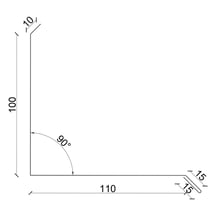 Muuraansluiting | Typ 3 | 100 x 110 x 2000 mm | 90° | Staal 0,50 mm | 50 µm PURLAK® | 7016 - Antracietgrijs #3