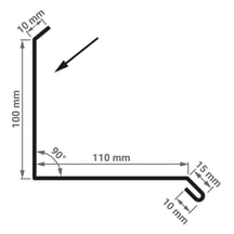 Muuraansluiting | Typ 3 | 100 x 110 x 2000 mm | 90° | Staal 0,50 mm | 50 µm PURLAK® | 9005 - Gitzwart #3