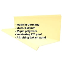 Muuraansluiting | Typ 3 | 100 x 110 x 2000 mm | 90° | Staal 0,50 mm | 25 µm Polyester | 1015 - Licht ivoorkleurig #2