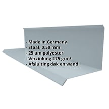 Muuraansluiting | Typ 3 | 100 x 110 x 2000 mm | 90° | Staal 0,50 mm | 25 µm Polyester | 7000 - Pelsgrijs #2