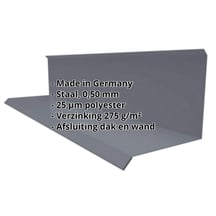 Muuraansluiting | Typ 3 | 100 x 110 x 2000 mm | 90° | Staal 0,50 mm | 25 µm Polyester | 7024 - Grafietgrijs #2