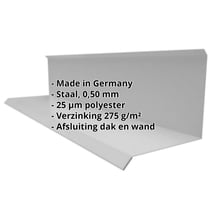 Muuraansluiting | Typ 3 | 100 x 110 x 2000 mm | 90° | Staal 0,50 mm | 25 µm Polyester | 9007 - Grijs aluminiumkleurig #2