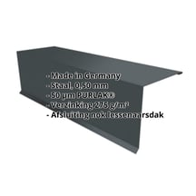 Nok lessenaarsdak | 110 x 100 x 2000 mm | 80° | Staal 0,50 mm | 50 µm PURLAK® | 7016 - Antracietgrijs #2