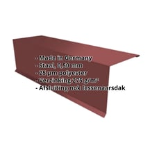 Nok lessenaarsdak | 110 x 100 x 2000 mm | 80° | Staal 0,50 mm | 25 µm Polyester | 8012 - Roodbruin #2